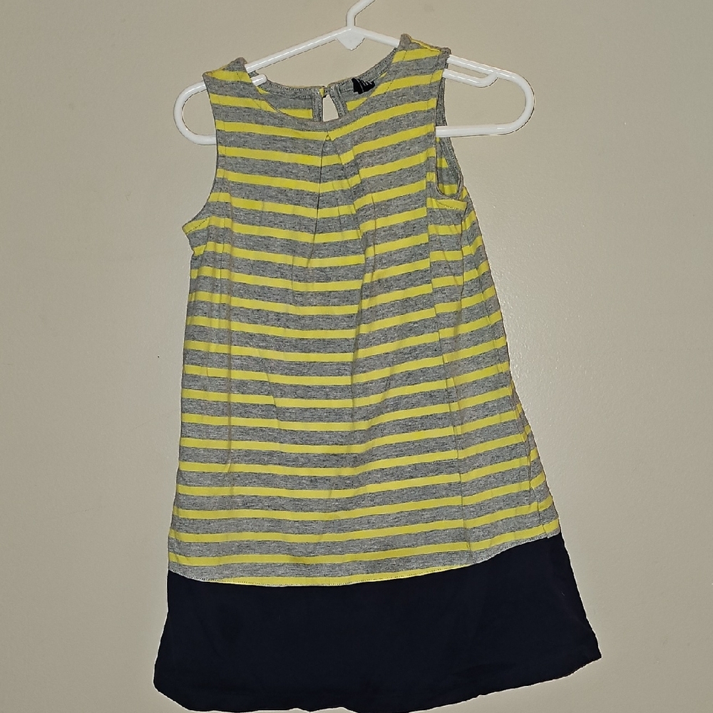 GAP Toddler Dress with Yellow and Gray Stripes